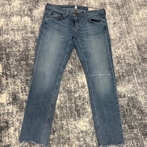 rag & bone Slim Fit Distressed Blue Jeans